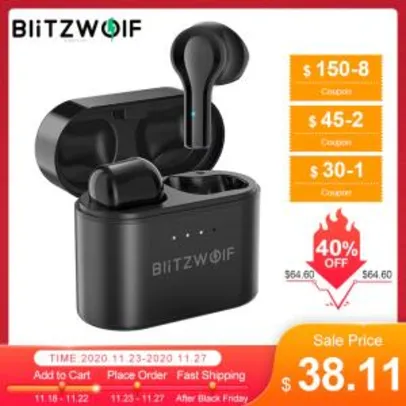 BlitzWolf® BW-FYE9 TWS Wireless Earbuds | R$198