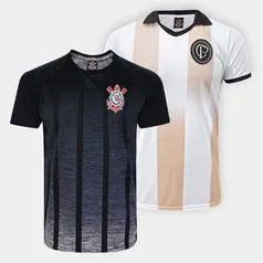 Kit Camiseta Corinthians Torcedor Masculina C/ 2 Peças