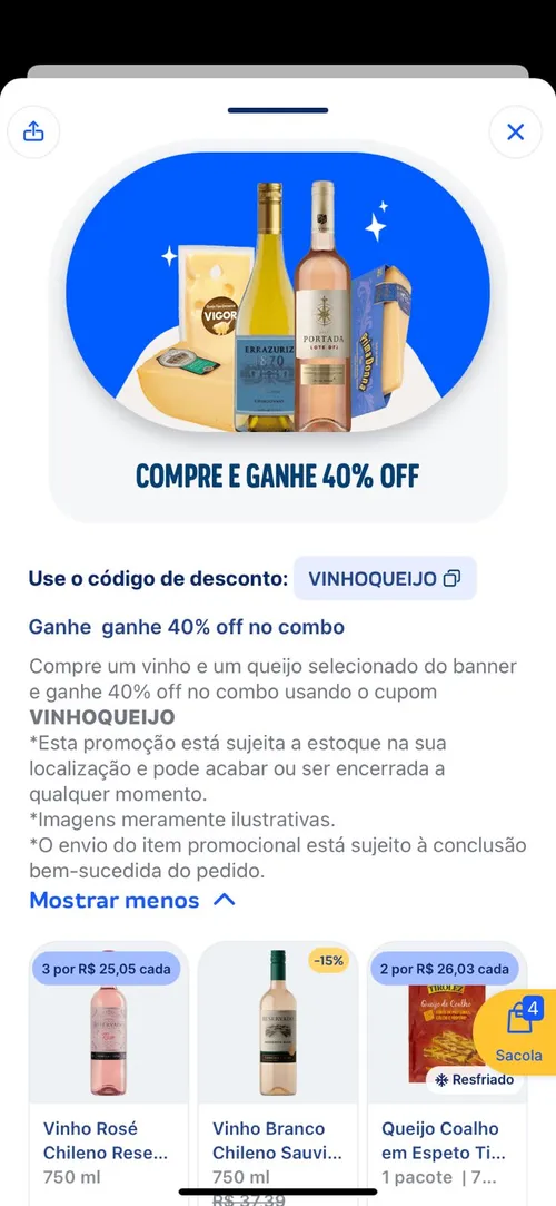 Imagem na descrição da promoção