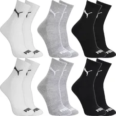 Kit 6 Pares Meias Puma Cano Médio Masculino Adulto Original