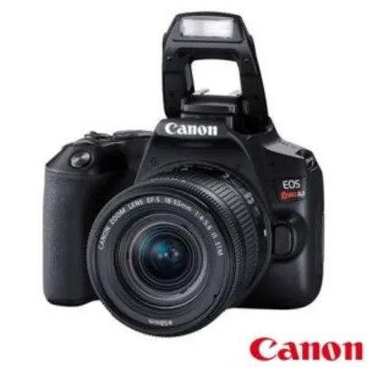 Câmera Canon SL3 DSLR com 24.1MP, 3", Gravação em Full HD - EF-S 18-55MM | R$2.937