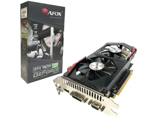 Placa de Vídeo Afox NVIDIA GeForce GT 750 Ti - 2GB GDDR5 128 Bits | R$845