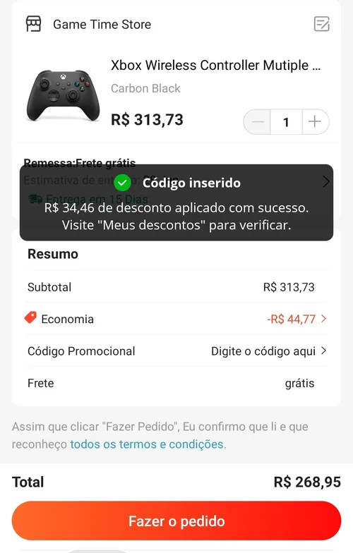 Imagem na descrição da promoção