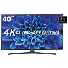 Smart TV LED 40" Ultra HD 4K Samsung 40KU6000 com HDR Premium, Quadcore, Upscaling, Wi-Fi, Entradas HDMI e USB