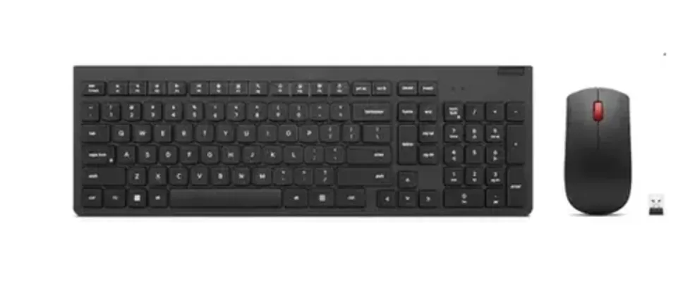 Kit teclado e mouse sem fio Essential, preto, Lenovo ABNT2