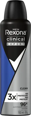 [SUPER R$11,04] Antitranspirante Aerosol Rexona Men Clinical Clean 150ml (A embalagem pode variar)