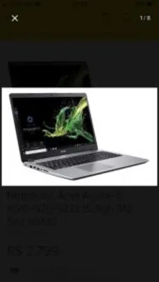 [Loja Oficial] Notebook Acer Aspire 5 A515-52g-522z I5 R$ 2799