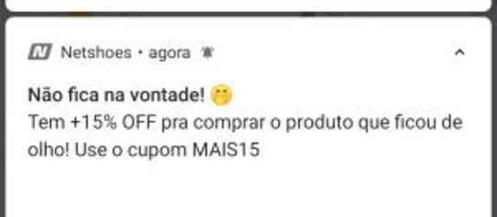 Cupom de desconto Netshoes no aplicativo