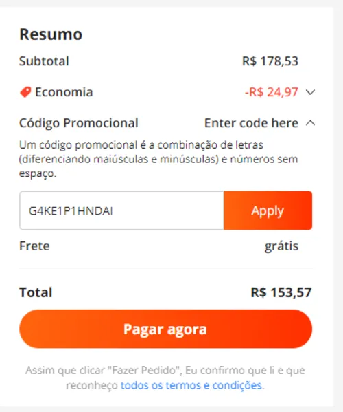 Imagem na descrição da promoção