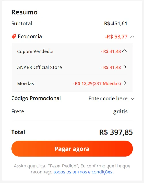 Imagem na descrição da promoção