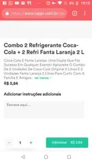 [Rappi] Combo 2 Coca-Cola 2L + 2 Fantas 2L POR R$6