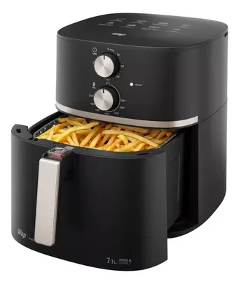 Air Fryer Fritadeira Elétrica WAP Air Fryer Mega Family 7,1 Litros Com Cesto e Grela Removíveis Antiaderente GrayStone, 4 em 1 110v