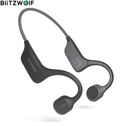 BlitzWolf BW-BTS6 bluetooth-compatible 5.0 Earphone True Bone Conduction Headphone Vibrator Flexible Magnetic Charging Earphones | R$208