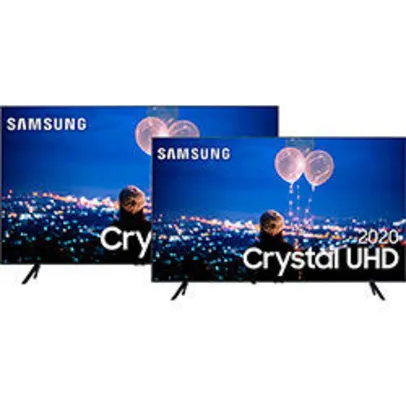 [R$5.210 AME] Samsung Smart TV 65'' Crystal UHD 65TU8000 4K + Samsung Smart TV 50" Crystal UHD 50TU8000 4K | R$5.510