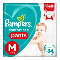 Fralda Calça Pampers M Confort Sec Pants Top - 84 Unidades