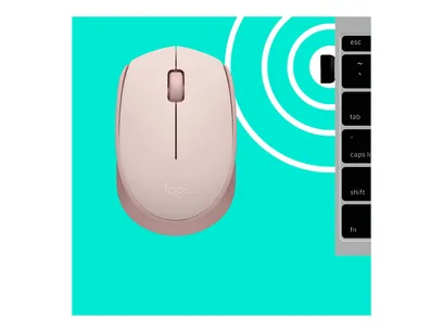 Product photo Mouse Logitech M170 Sem Fio - Rosa