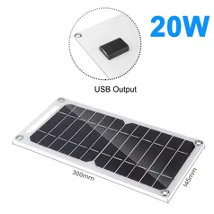 Painel Carregador Solar Portátil USB 20W