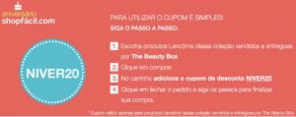20% off The Beauty Box & Lancôme ShopFacil