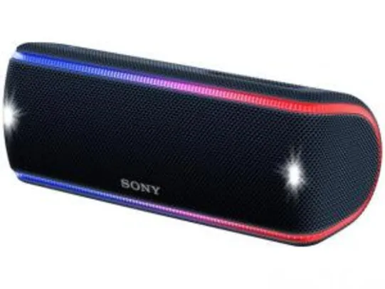 Caixa de Som Portátil Sony SRS-XB31 com Bluetooth, Extra Bass, Iluminação Multicolorida, Efeitos Sonoros, Design a Prova d'água e Poeira