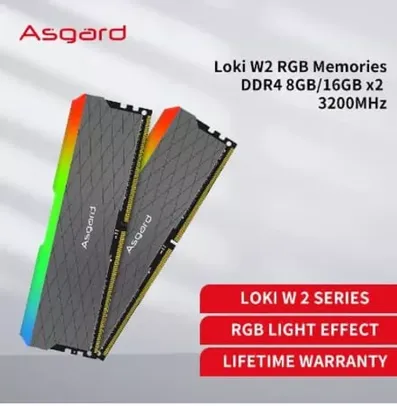 Memória Ram Asgard Loki W2 2x8GB (16GB) RGB 3200MHz 