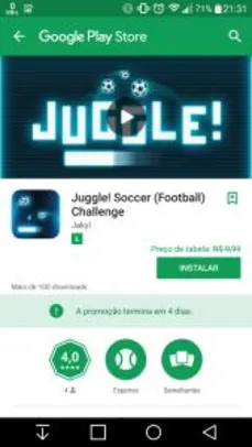 Jogo Grátis - Juggle! Soccer - Google Play - Jogo