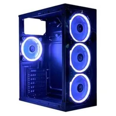 Gabinete Gamer Rise Mode Glass 07, Mid Tower, RGB, com 4 FANs