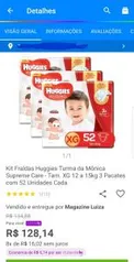 Kit Fraldas Huggies Turma da Mônica Supreme Care - XG | R$128