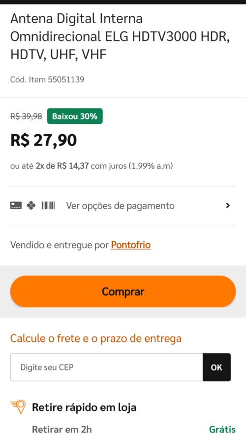 Imagem na descrição da promoção