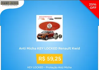 Anti Micha KEY LOCKED Renault KWID - Magazine Luiza