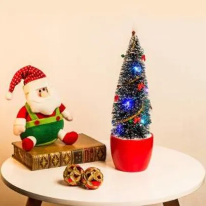 Árvore de Mesa Decorada com Floquinhos e LED - Orb Christmas | R$16