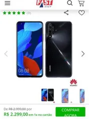 Smartphone Huawei Nova 5T Preto - 128GB | R$ 2.299