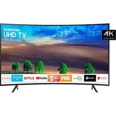 Smart TV LED Tela Curva 49" UHD Samsung Nu7300 Ultra HD 4k com Conversor Digital 3 HDMI 2 USB Wi-Fi Visual Livre de Cabos HDR Premium Smart Tizen