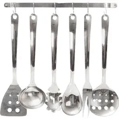 ( AME R$30)Conjunto de Utensílios com 1 Suporte 6 Peças - La Cuisine R$80