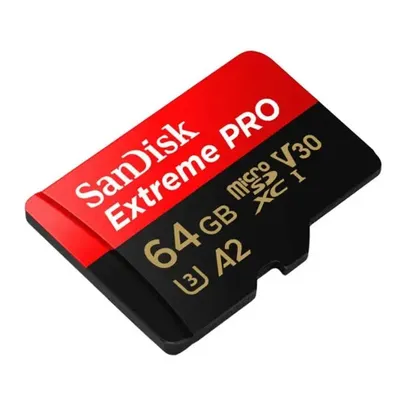 Cartão de Memória Sandisk 64GB MicroSDXC Extreme Pro 4K UHS-I, Classificações: A2, U3 e V30