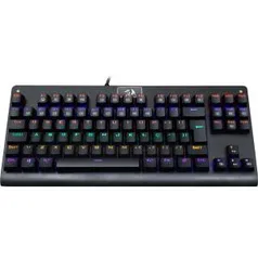 Teclado Mecânico Gamer Redragon Dark Avenger K568 Rainbow, Switch Blue, ABNT2, Black | R$179