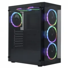 Gabinete Gamer Ninja Chiyome, Mid Tower, Vidro Temperado, ATX, Black, Sem Fonte, Sem Fan, T006G