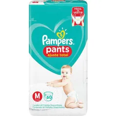 3 Pacotes Fralda Pampers Pants M -Total 180 unidades = 0,56 p/fralda