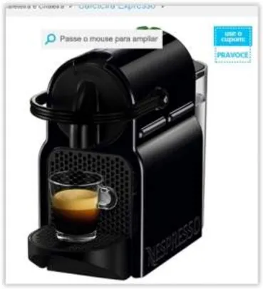[Submarino]  Cafeteira Expresso Nespresso 19 BAR Black Inissia por R$ 202