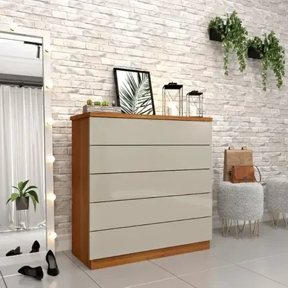 Cômoda Premium MDF Com 5 Gavetas Tcil