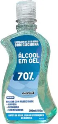 Alcool Em Gel 70% - 180G/200Ml, Radnaq | R$ 6