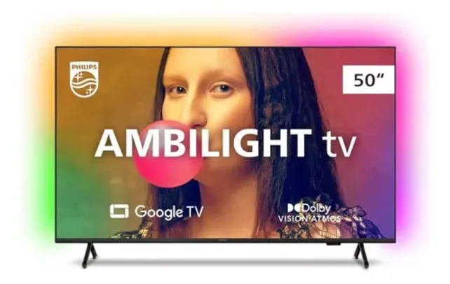 Smart Tv Philips 50 Ambilight 4k Led Google Tv 50pug7908/78 Preto