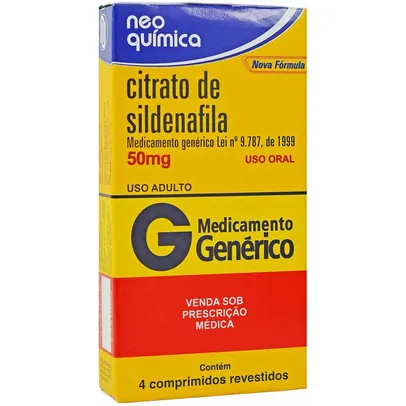 Sildenafila 50mg Neo Química 4 Comprimidos