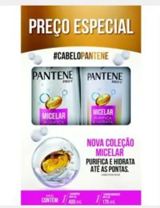 Kit Pantene Solução Micelar Shampoo 400ml + Condicionador 175ml | R$ 15