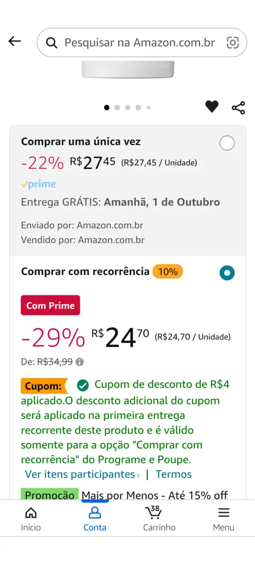 Imagem na descrição da promoção