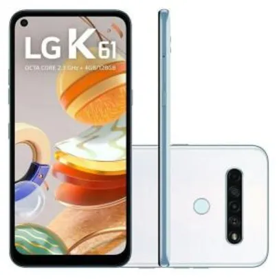 Smartphone LG K61 128GB Branco 4G Octa-Core - 4GB RAM 6,53” Câm. Quádrupla + Selfie 16MP - R$1158