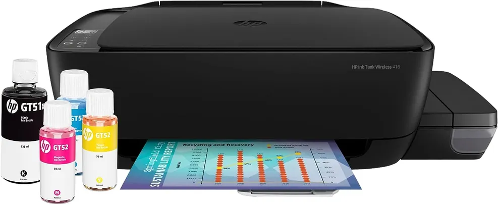 Impressora Multifuncional HP Ink Tank 416 - Tanque de Tinta  Wi-Fi Scanner