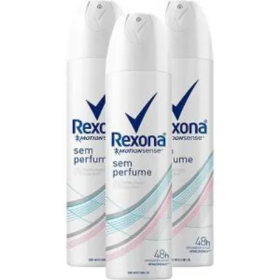 Kit 3 Desodorante Antitranspirante Aerosol Rexona Women Sem Perfume 150ml - R$ 20