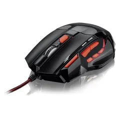 Mouse Óptico XGamer Fire Button USB 2400DPI Preto e Vermelho MO236 Multilaser