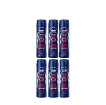 Kit Desodorante Nivea Dry Impact Aerossol - Antitranspirante Masculino 150ml 6 Unidades