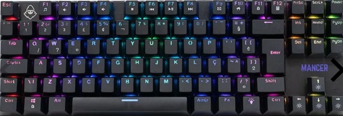 TECLADO MECANICO GAMER MANCER GHOUL MK2, RGB, ABNT2, SWITCH HUANO VERMELHO, PRETO, MCR-GHM2-RGB01RD